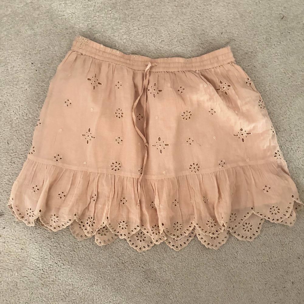 Aerie Peach Flair Skirt with Ruffled Embellishments